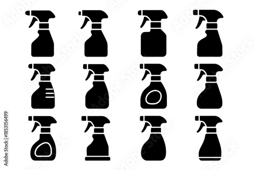 Disinfectant channel slit wide line sprayer contour chamber ridge icon vector arc