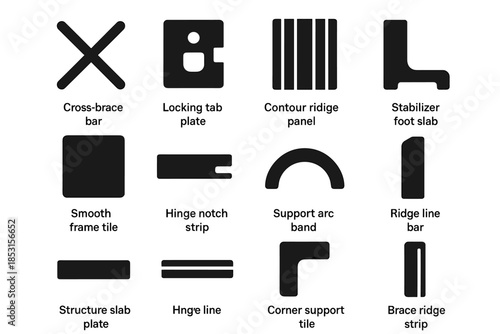 Bar strip table panel slab icon vector ridge icons support smooth foot