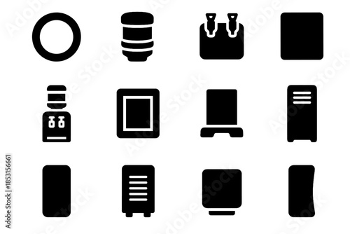 Water vector body basin slab mount icon cooler access top modern tile