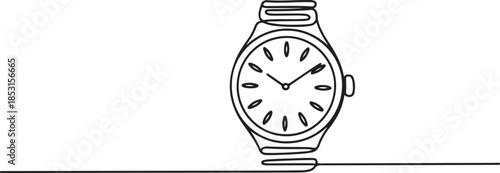 Watch one line continuous.one line vector illustration with out background.