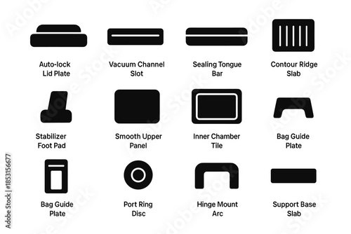 Panel arc lid vector frame plate sealer ridge vacuum stabilizer icons icon