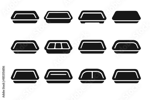 Arc oven vector cavity mini panel tile slab band tray icon bar