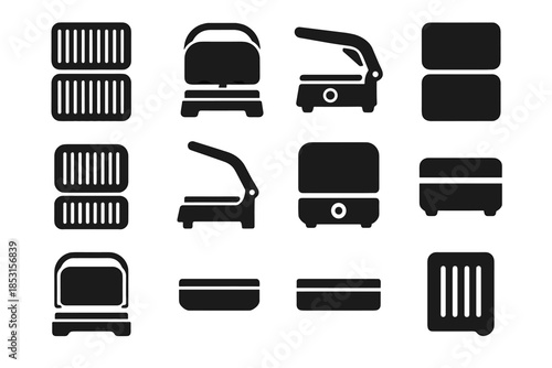 Dual base electric vector ridge grill plates band icon joint contour lid