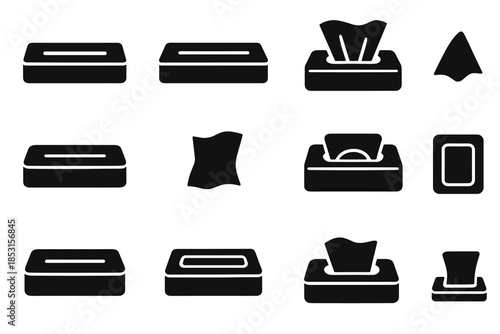 Arc plate tissue sheet smooth icon box top stabilizer vector base panel