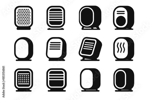 Frame icon space mesh rounded vector band heat shell plate heater cavity