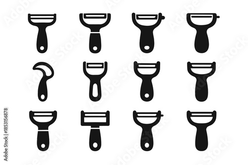 Vector support arc peeler contour icon modern frame cavity band fruit line