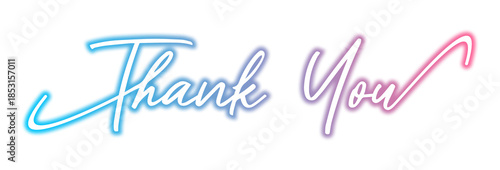 Glow-effect script lettering conveying appreciation, vibrant gradient illumination, digital design