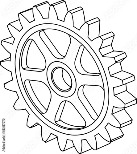 Gear wheel machine mechanism engineering technology industry concept
