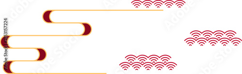 Chinese Cloud Line Ornament Linear Design