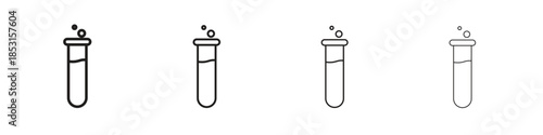 Test tube icons, Set of linear icons. Black linear palm icons
