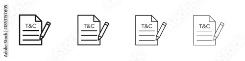 Terms and Conditions icons, Set of linear icons. Black linear palm icons