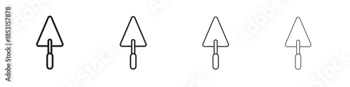 Trowel icons, Set of linear icons. Black linear palm icons