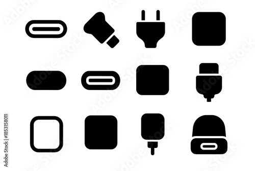 Type c usb cavity strip contour pad bar vector band ridge shell