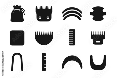 Panel stabilizer accessory clipper contour pad icon strip vector icons cavity hair