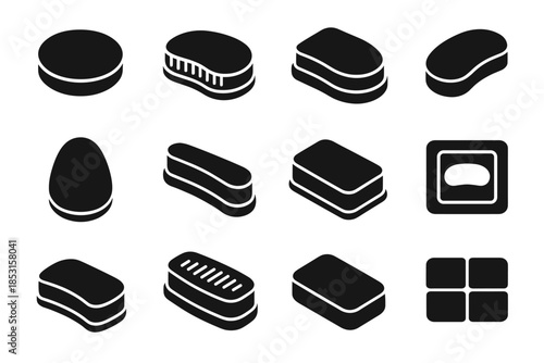 Cleaning ridge vector support tile icons pad shoe panel icon contour strip