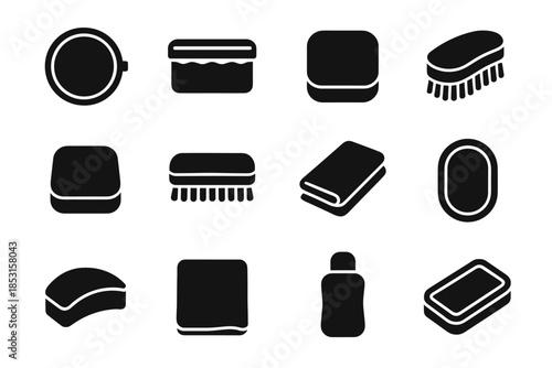 Panel polishing edge line icons slab tile shoe frame arc contour vector