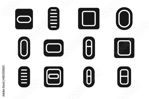 Strip support clipper hair cavity vector arc icon bar rounded pad plate