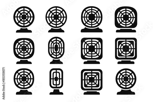 Ridge mount fan contour frame vector tile icon structure panel cavity desktop