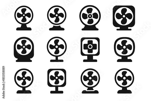 Icon motor desktop strip line smooth contour panel band fan slab vector