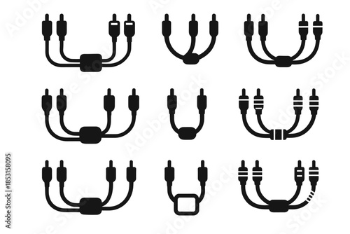 Strip cable icon icons flexible vector tile splitter cavity frame smooth bar