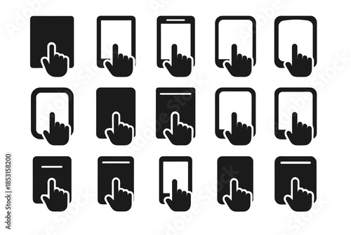 Touch modern arc strip frame icon touchpad plate vector tile rounded display