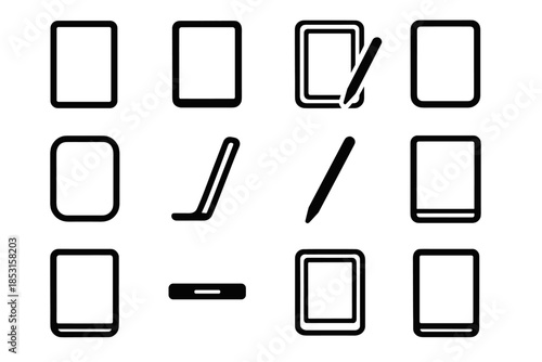 Frame support smart line icon cavity border ridge vector pad contour