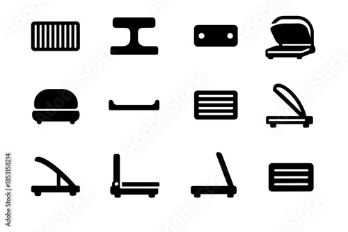 Grill heavy icon vector band strip duty stabilizer rounded tile slab cavity