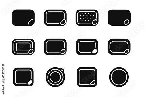 Lid slab grip vector icon strip contour compact edge pet pad ridge