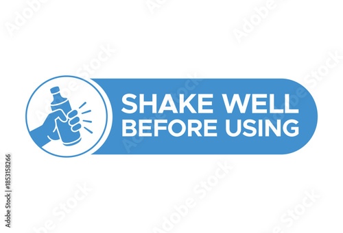 Shake Well Before Using Label Vector - Product Packaging Instructions Set
