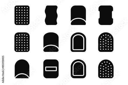 Vector icon strip glove plate edges ridge grooming band tile cavity slab