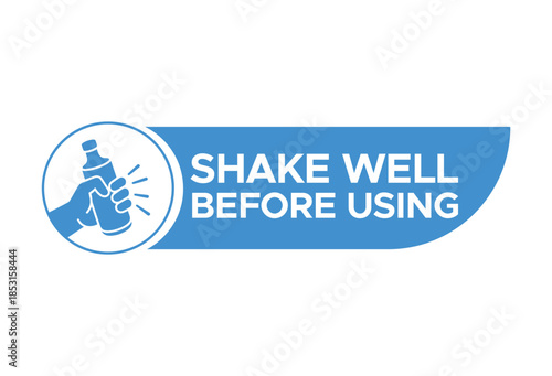 Shake Well Before Using Label Vector - Product Packaging Instructions Set