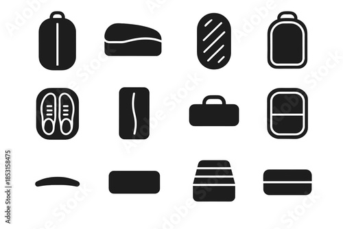 Contour pouch bag vector stabilizer slab icons piece soft icon smooth shoe