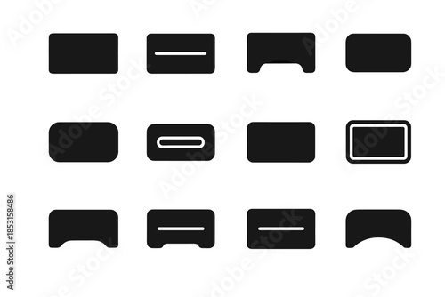 Slab cable management icon rounded vector piece arc bottom tile contour icons