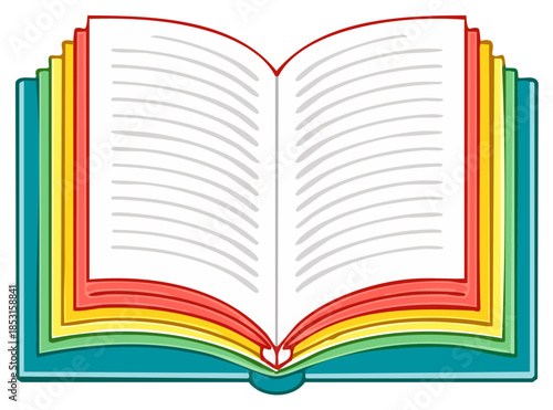 Open Book with Blank Pages for Writing Reading or Learning Illustration