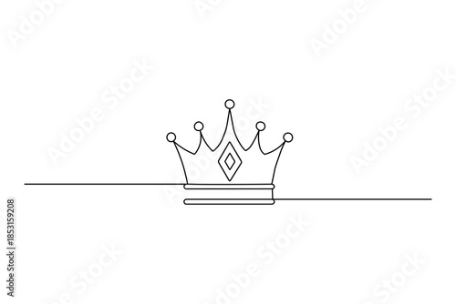 Single line drawing of a classic imperial crown