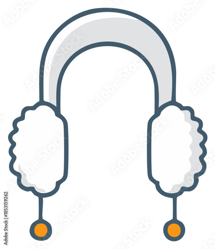 Winter Cartoon Earmuffs with Orange Accents