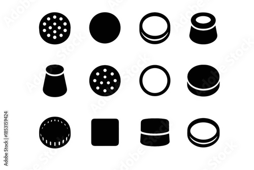 Twist icons closure vent tile vector flat lid plate solid cap bottle