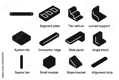 Alignment vector ridge spice curved tile segment frame support drawer icons angle
