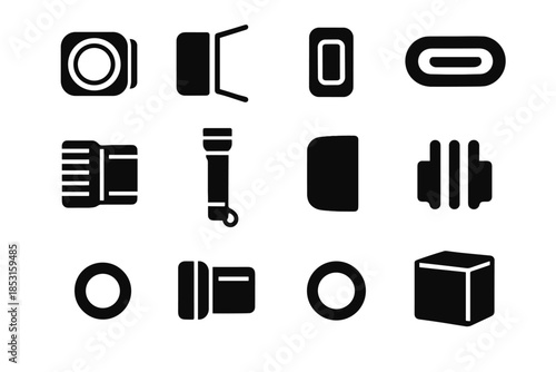 Icon led slim panel portable hole vector beam lens torch block circle