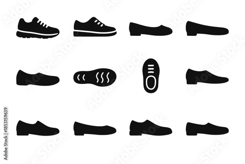 Icons outline arc sneaker vector icon silhouette toe shoe mini wide tile