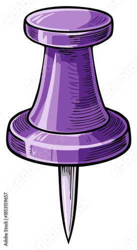 Vibrant Purple Thumbtack for Office and Creative Projects