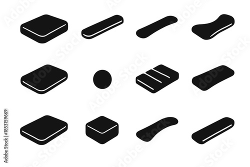 Cushion wrist tile icon panel plate vector icons slab block comfort soft