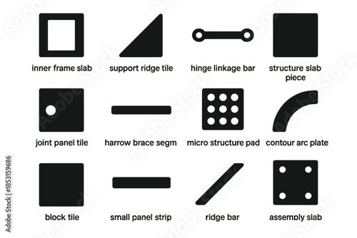 Ridge vector components joint step structure stool block narrow icon slab micro