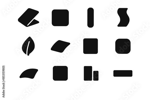 Block modern piece panel pad vector travel compact tile narrow icon shape