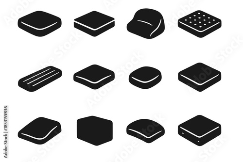 Pattern shape cushion micro icon comfort pad tile panel vector dot padding