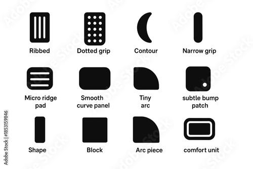 Vector slab arc grip tile dotted ridge icons comfort tiny micro icon