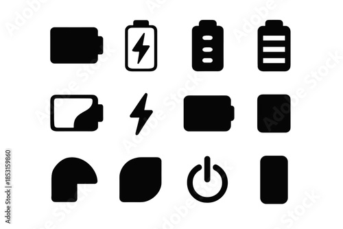 Power arc tile icons indicator contour battery vector stripe shape patch icon