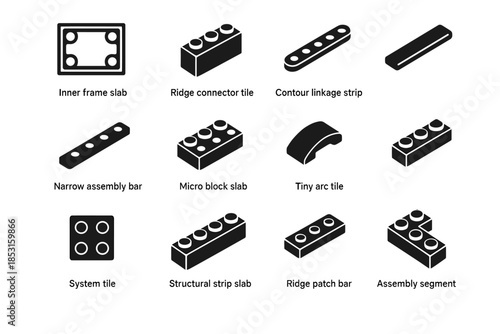 Module bin modern inner strip segment system tile narrow bar icon linkage