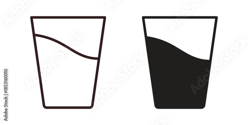 Glass icons. thin line and glyph vector icons pack on white background