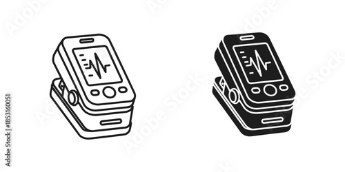 Two pulse oximeters displaying heart rate